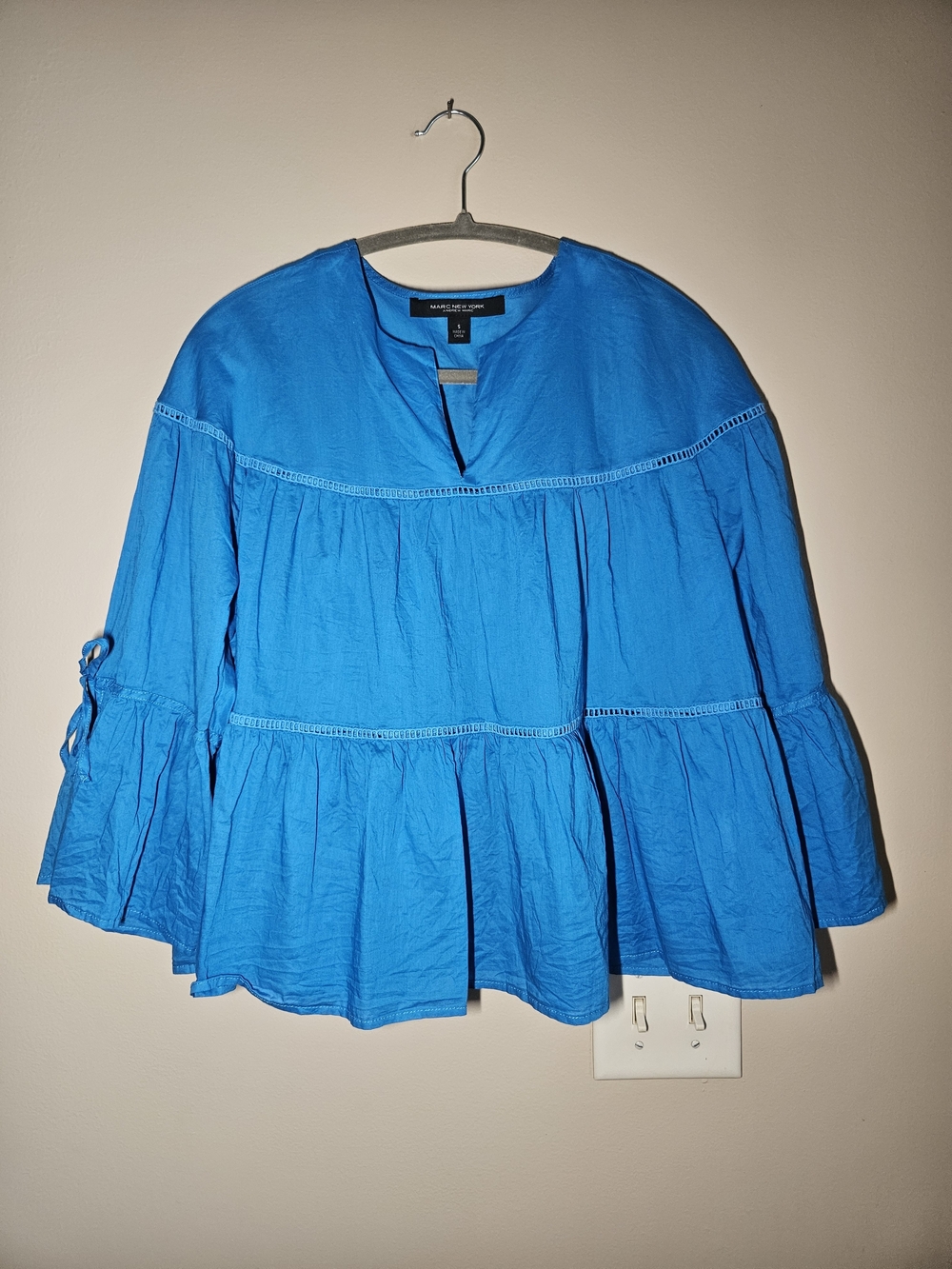 Mark New York Vivid Blue Tiered Peasant Top